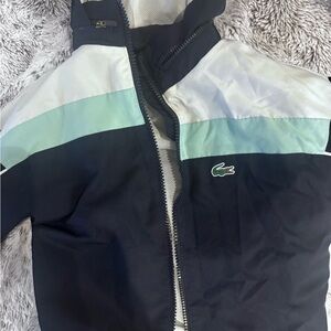 Lacoste Kids' Navy and Mint Raincoat